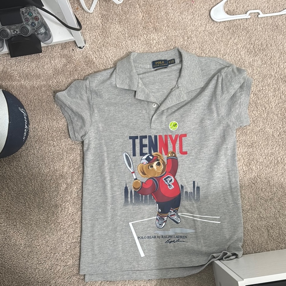 🔟DEAL… Polo by Ralph Lauren Gray Graphic Polo Shirt Casual Wear